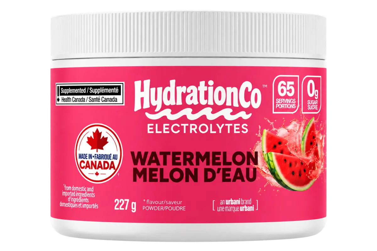 HydrationCo Watermelon electrolyte powder tub